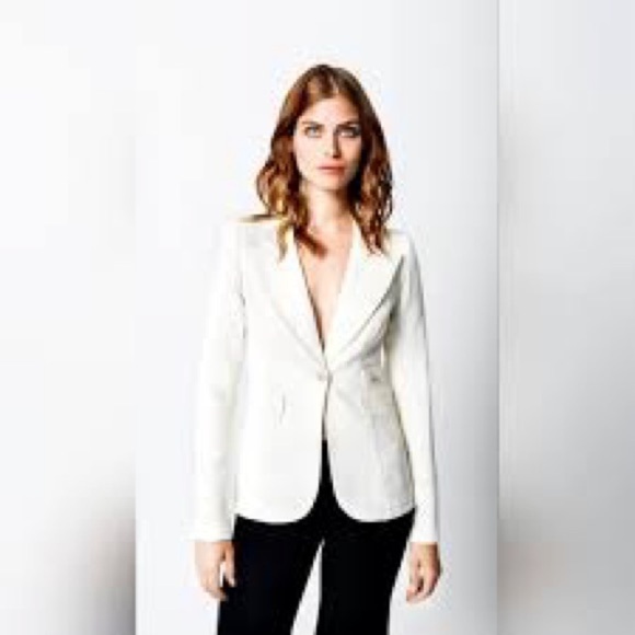 Smythe White Blazer Tailored Hip-Length SZ 4 - Picture 1 of 8